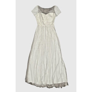 Geode ModCloth Chiffon Maxi Dress XXS Wedding Bridal Long Beaded Sweetheart Gown